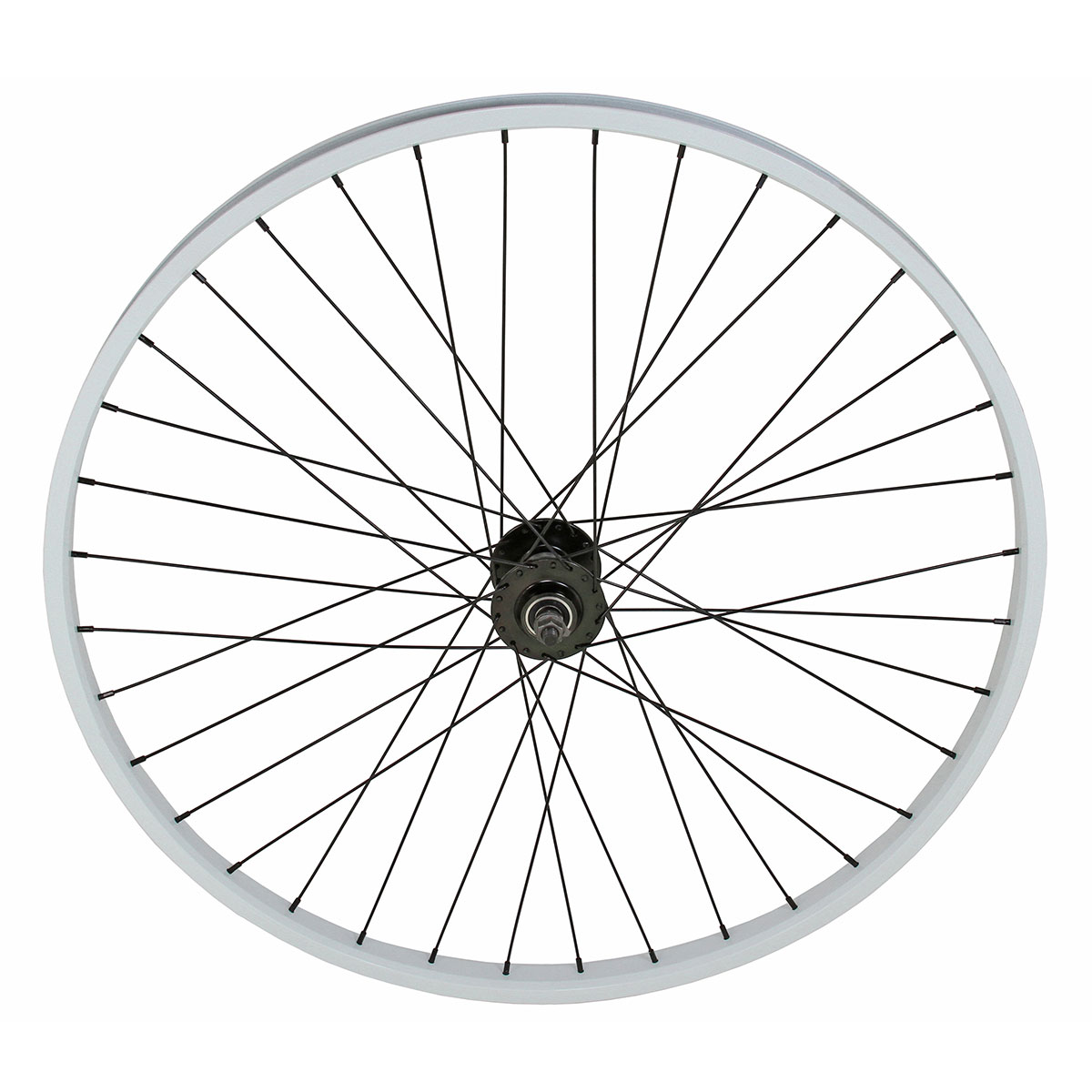 29 Inch x 30mm Alloy Front Wheel 36 Spoke 14G White 3/8 Axle Double Wall White.